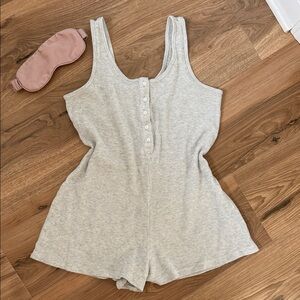 Old Navy Light Gray Sleeveless Pajama Romper